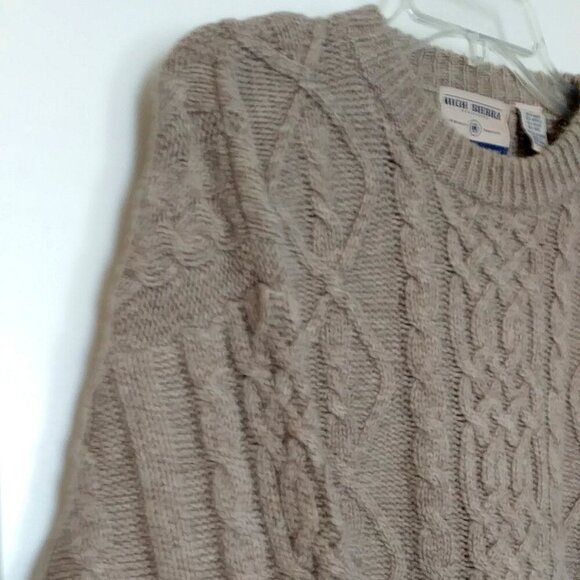 Vintage High Sierra Cable Knit Sweater | Size L | Light Brown - Picture 6 of 7